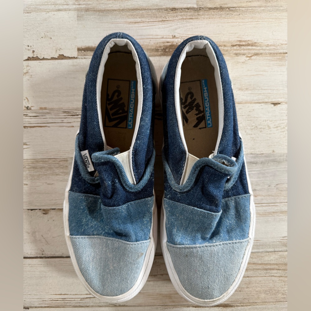 Platform Vans triple denim ultra cush lite blue shoes women’s 7.5